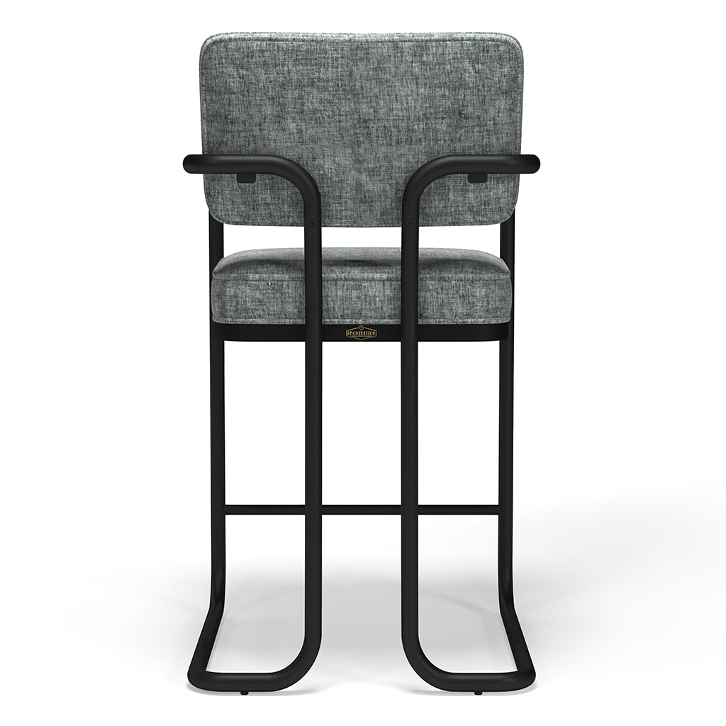 RAM Game Room Prohibition Bar Stool in Vintage Gray back - Home Bars USA