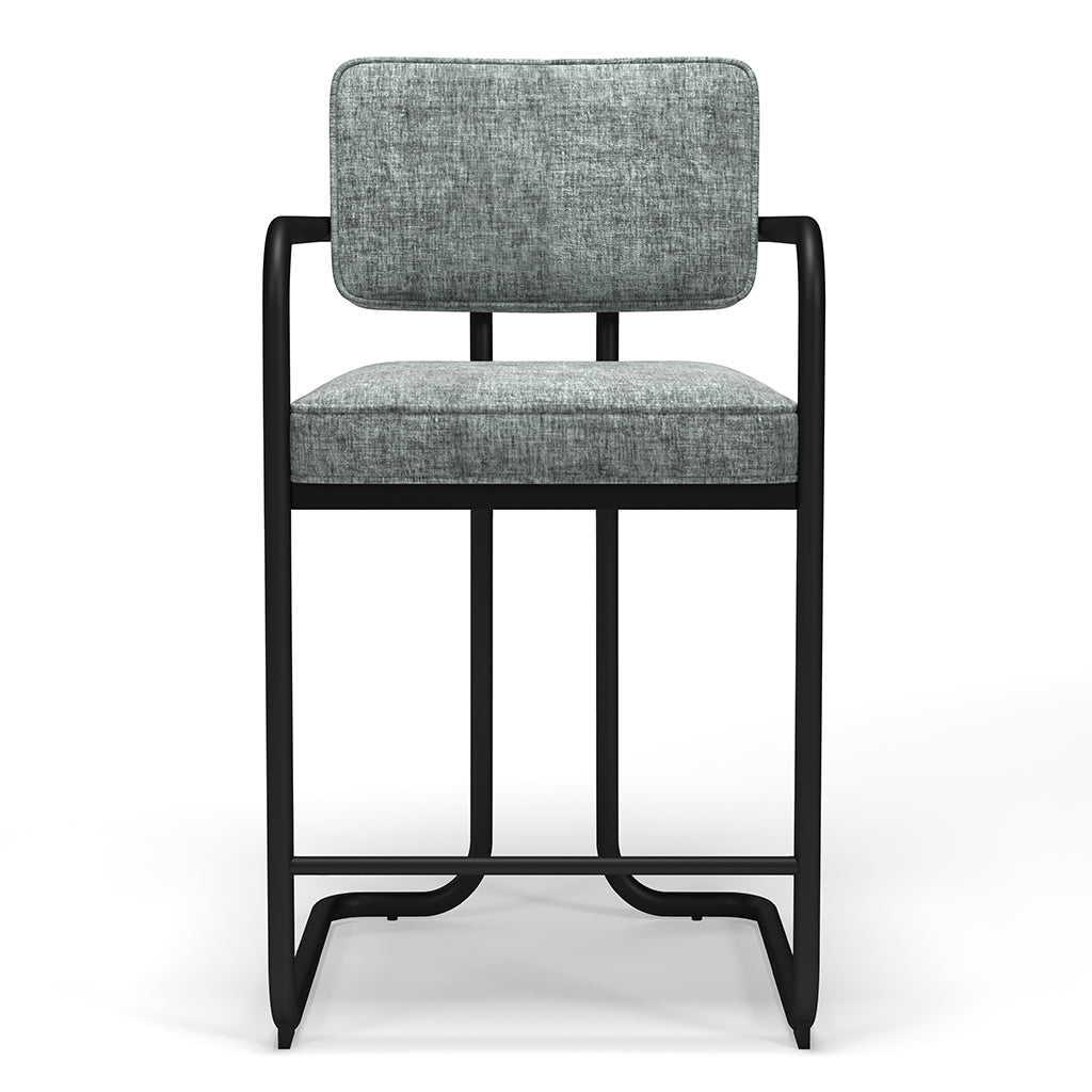 RAM Game Room Prohibition Bar Stool in Vintage Gray front - Home Bars USA