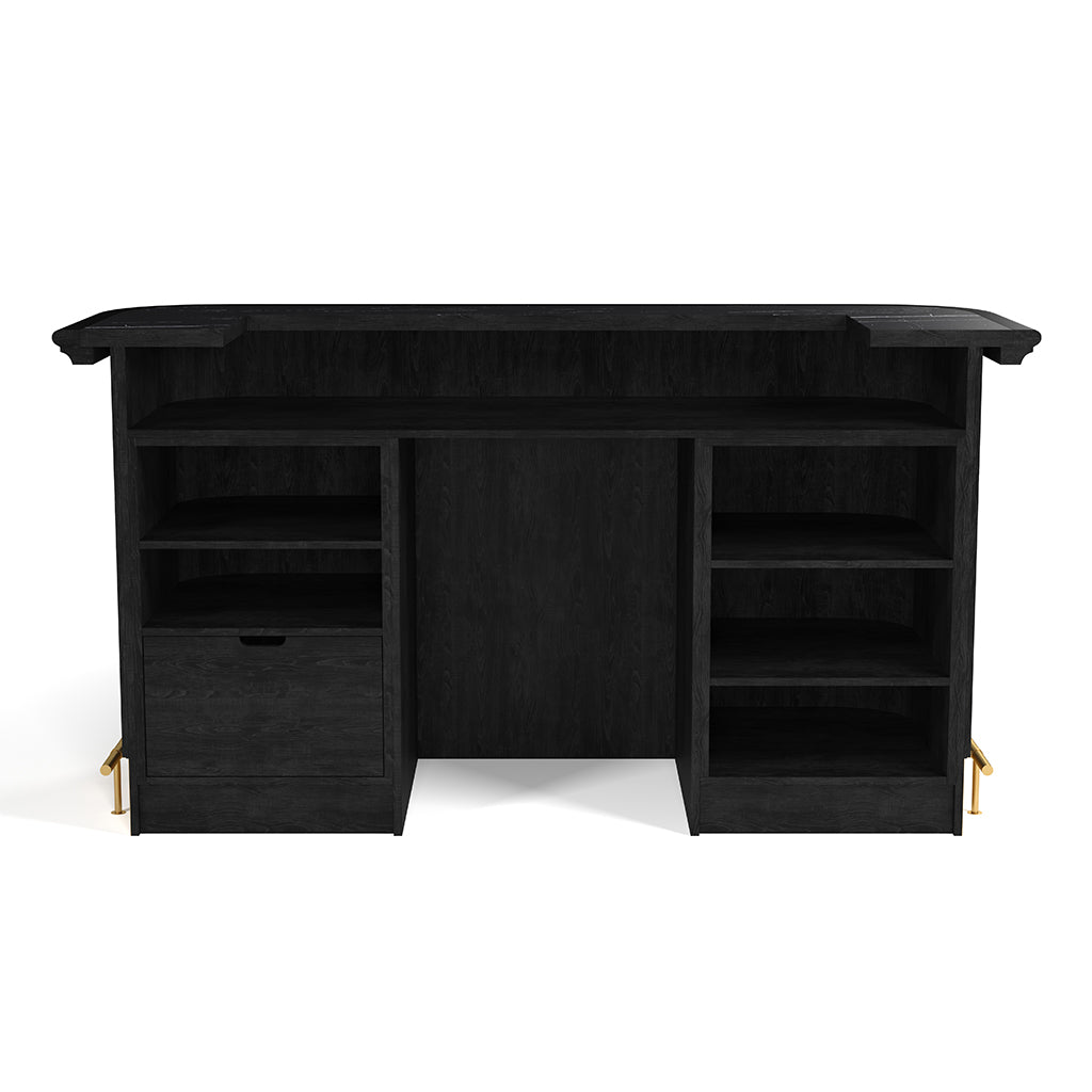 RAM Game Room Prohibition Bar in Matte Black back - Home Bars USA
