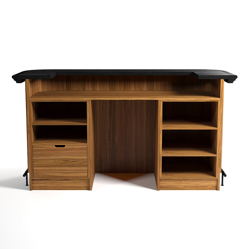 RAM Game Room Prohibition Bar in Matte Walnut back - Home Bars USA