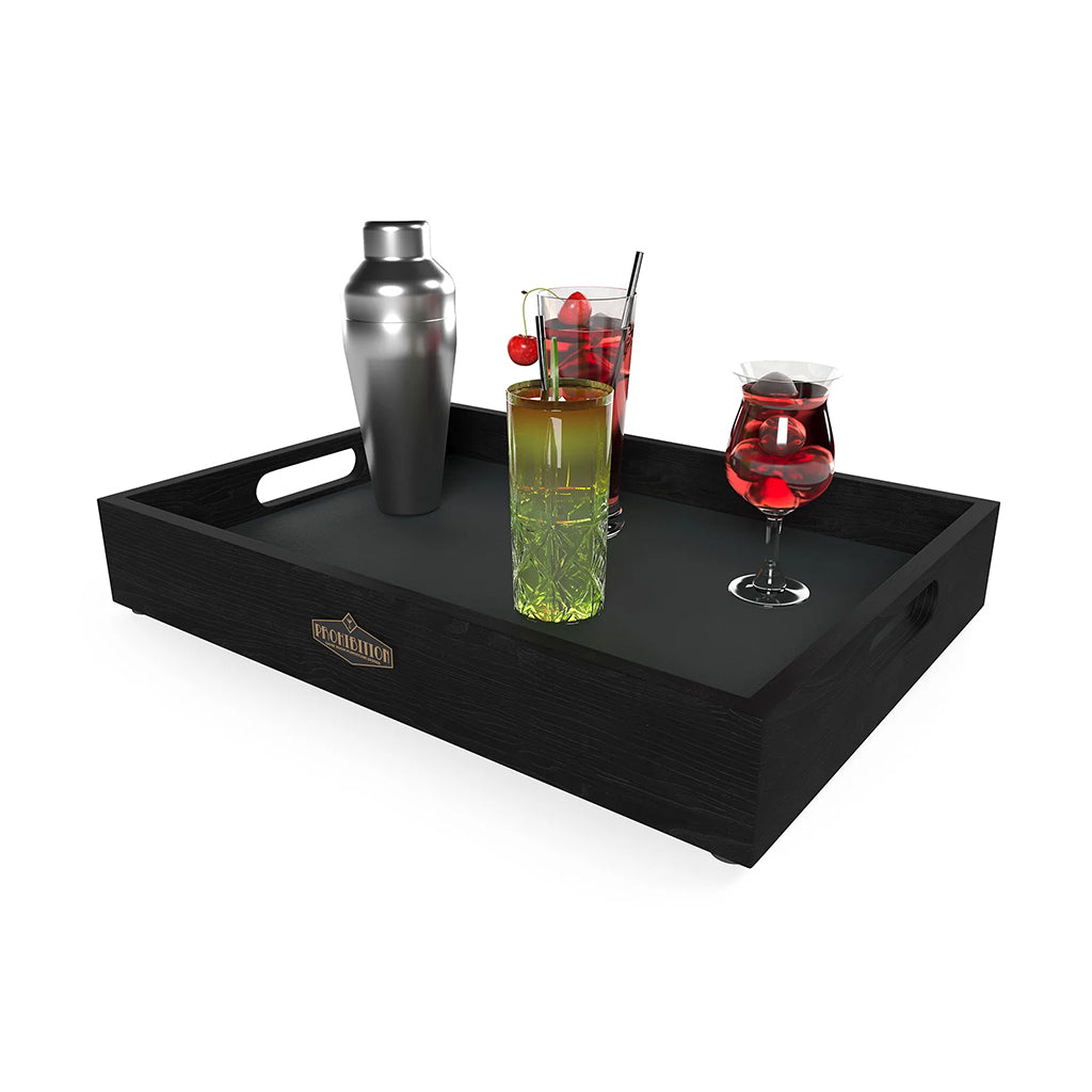 RAM Game Room Prohibition Cocktail Tray in Matte Black - Home Bars USA