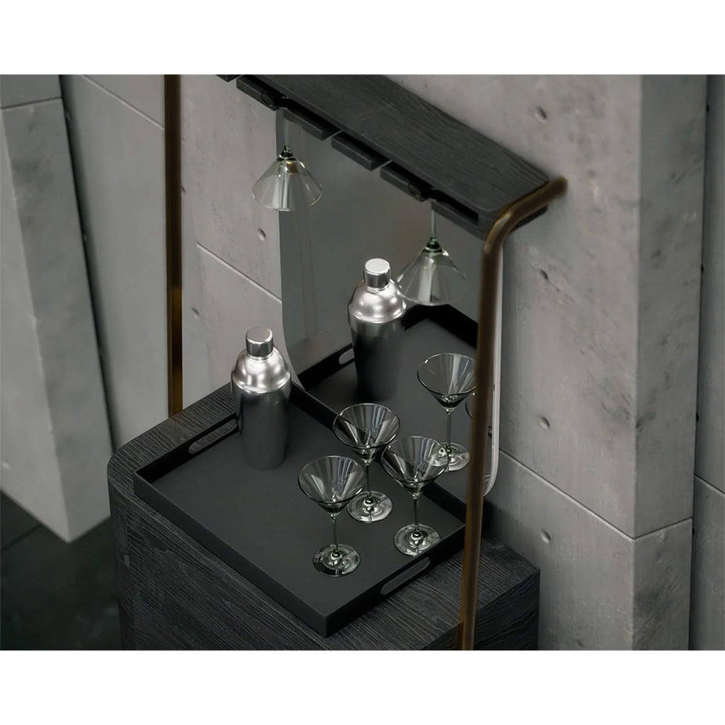 RAM Game Room Prohibition Cocktail Tray in Matte Black lifestyle - Home Bars USA