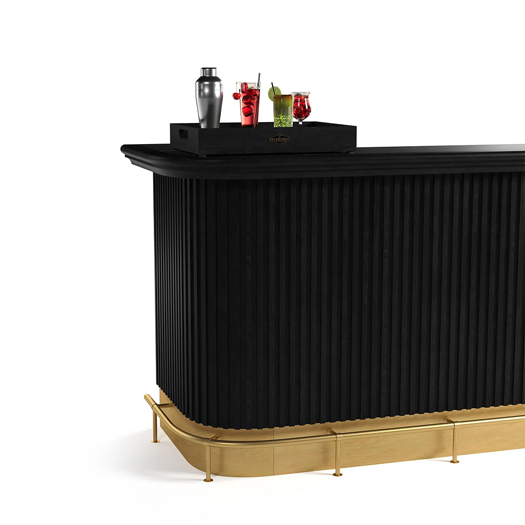 RAM Game Room Prohibition Cocktail Tray in Matte Black with a full bar - Home Bars USA