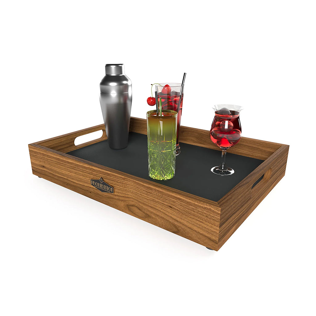 RAM Game Room Prohibition Cocktail Tray in Matte Walnut - Home Bars USA