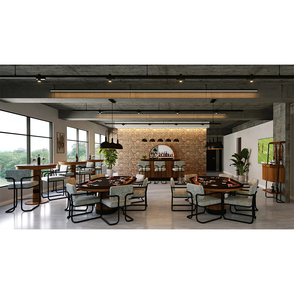 RAM Game Room Prohibition Game Chair in Vintage Gray in interior - Home Bars USA