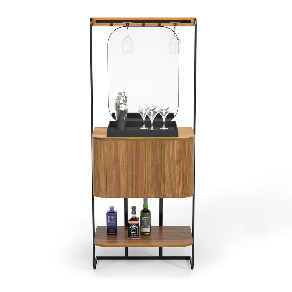 RAM Game Room Prohibition Mini Cocktail Bar in Matte Walnut front - Home Bars USA