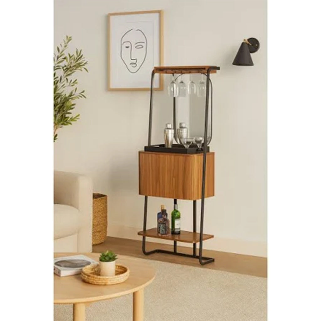 RAM Game Room Prohibition Mini Cocktail Bar in Matte Walnut in interior - Home Bars USA