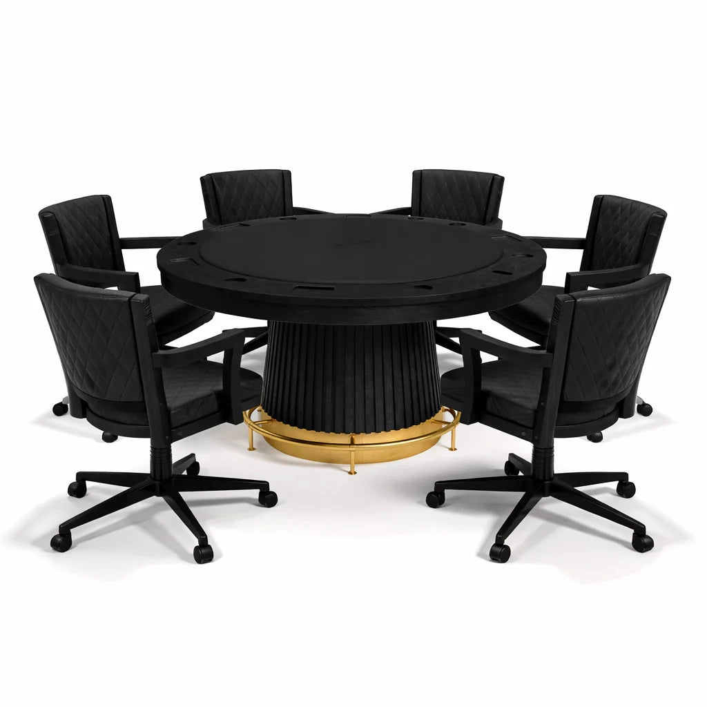 RAM Game Room Prohibition Poker Chair in Black with a poker table - Home Bars USA