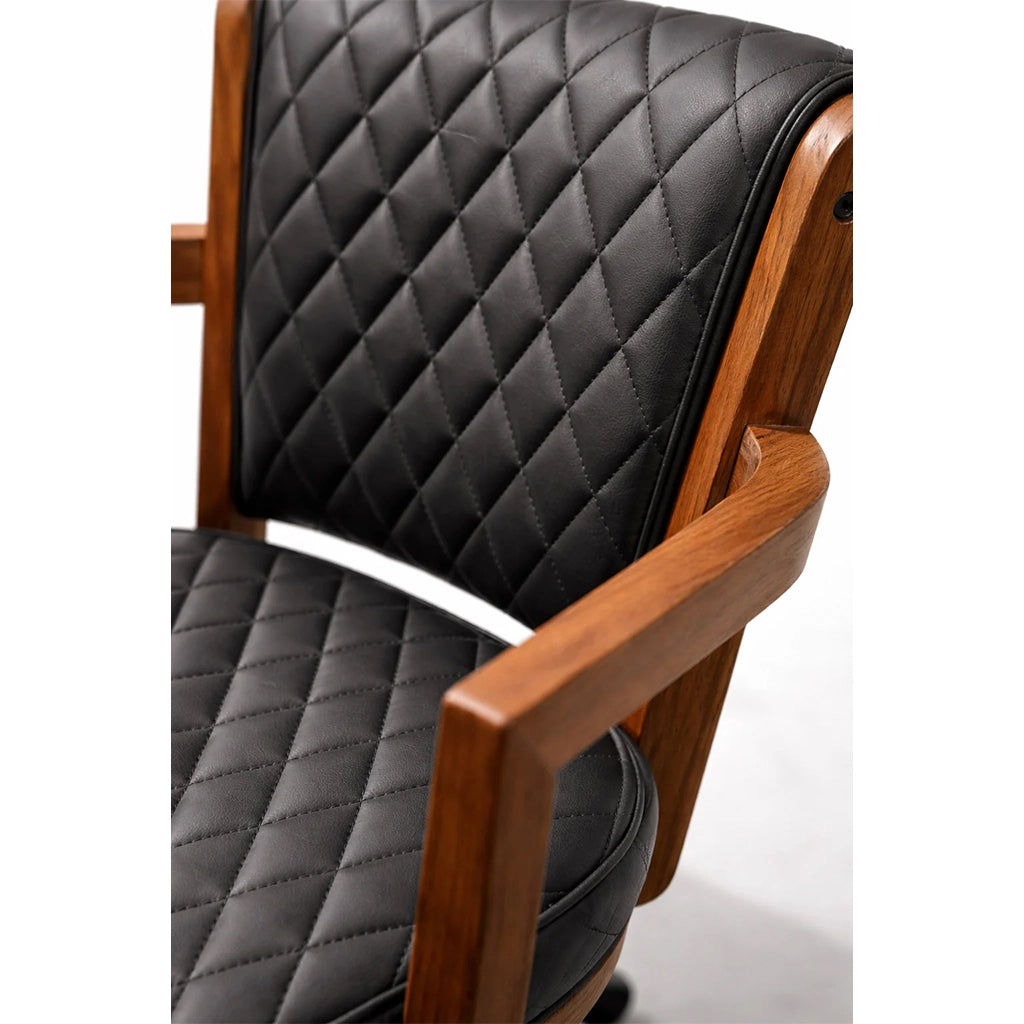 RAM Game Room Prohibition Poker Chair in Walnut diamond pattern stitches - Home Bars USA