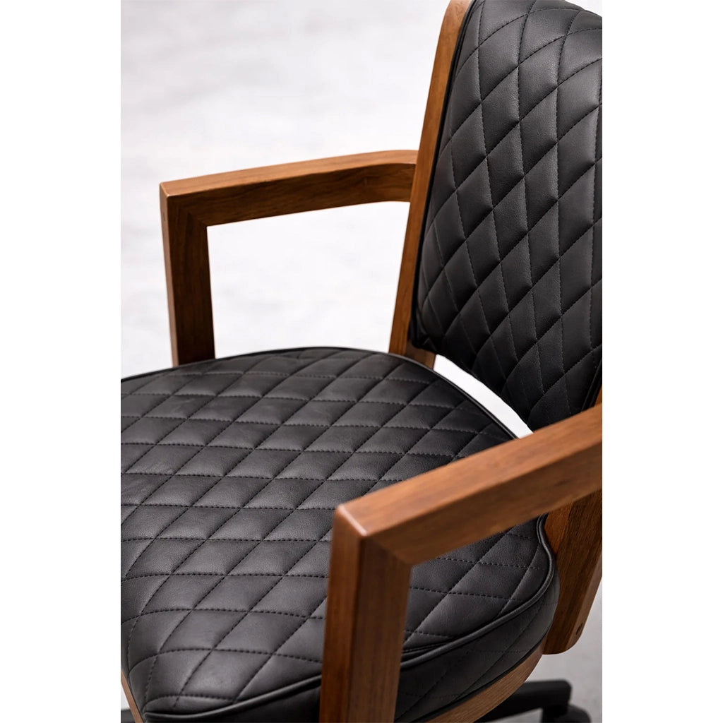 RAM Game Room Prohibition Poker Chair in Walnut with arms - Home Bars USA