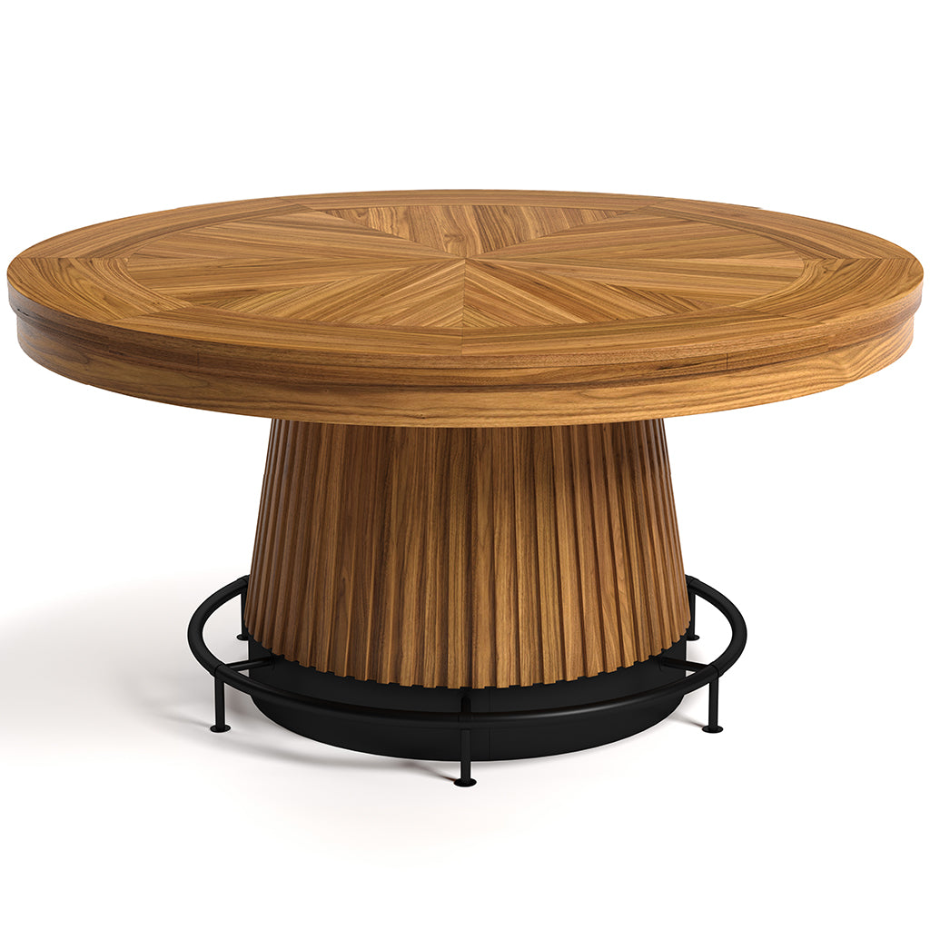 RAM Game Room Prohibition Poker Table in Matte Walnut with dining top and foot rail - Home Bars USA