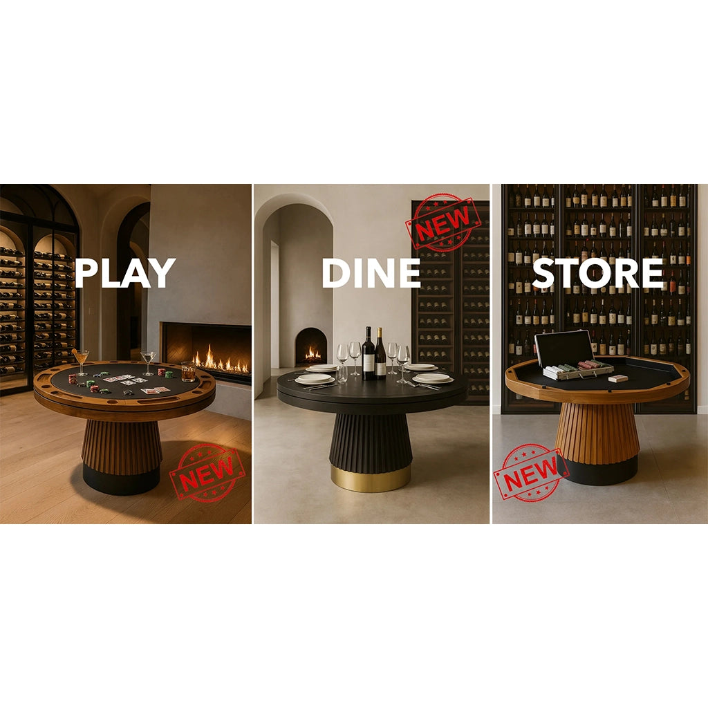 RAM Game Room Prohibition 48" 2 in 1 Poker Table in Matte Black - Home Bars USA