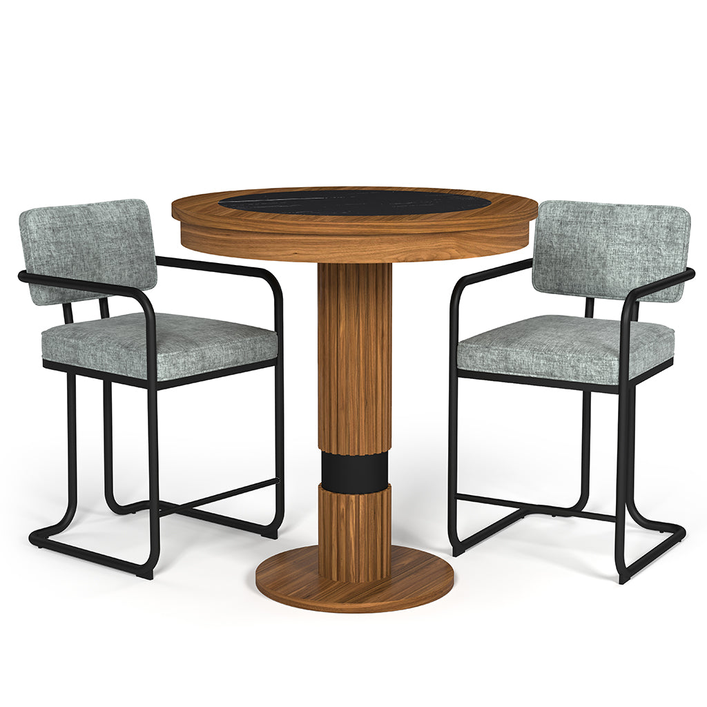 RAM Game Room Prohibition Pub Table in Matte Walnut set - Home Bars USA