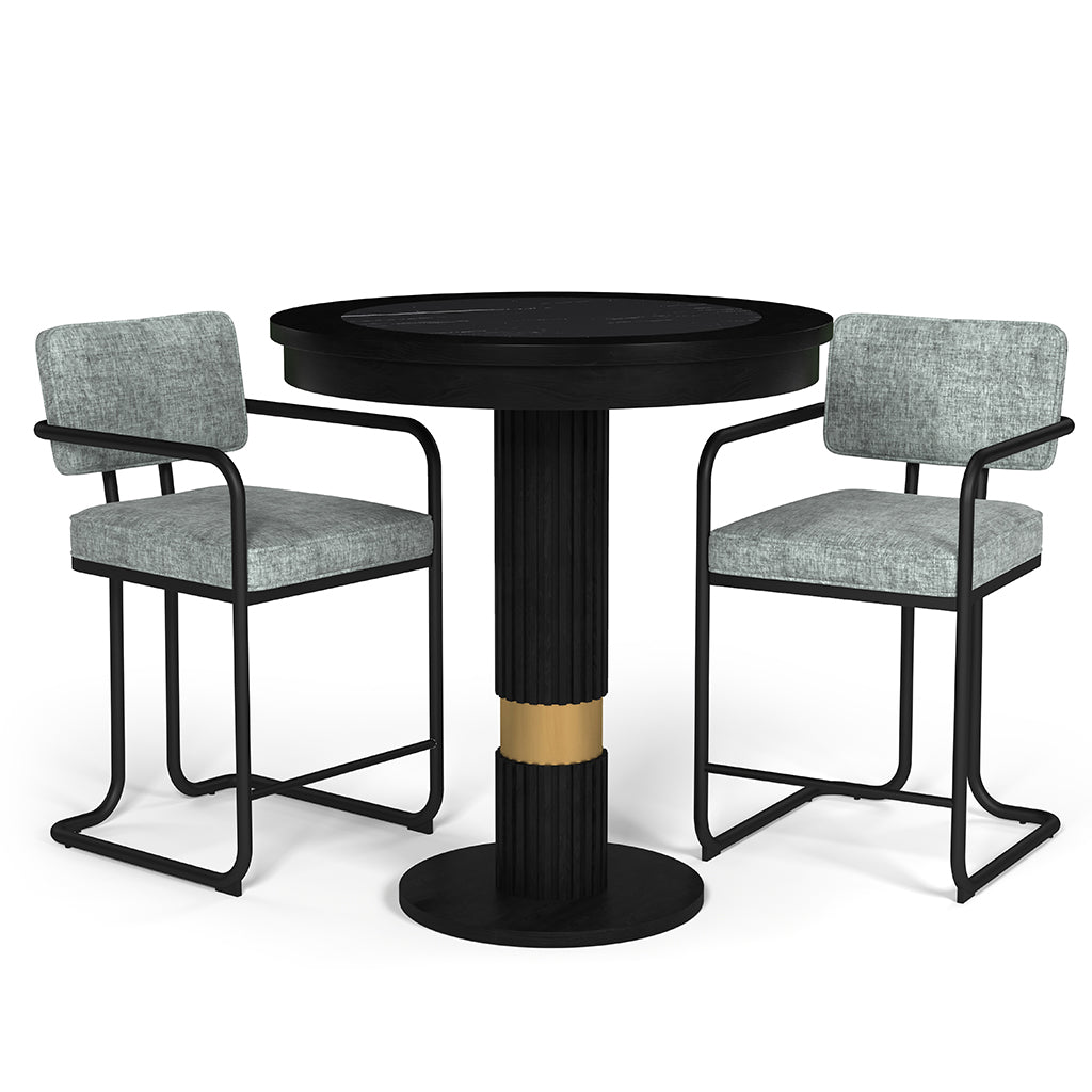 RAM Game Room Prohibition Pub Table in Matte Black set - Home Bars USA