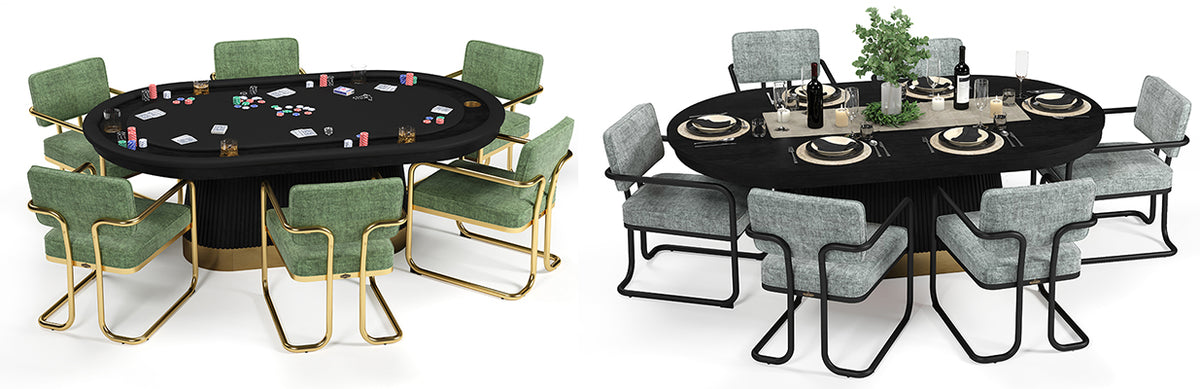 RAM Game Room Dining Top for Prohibition 84" Poker Table in Matte Black