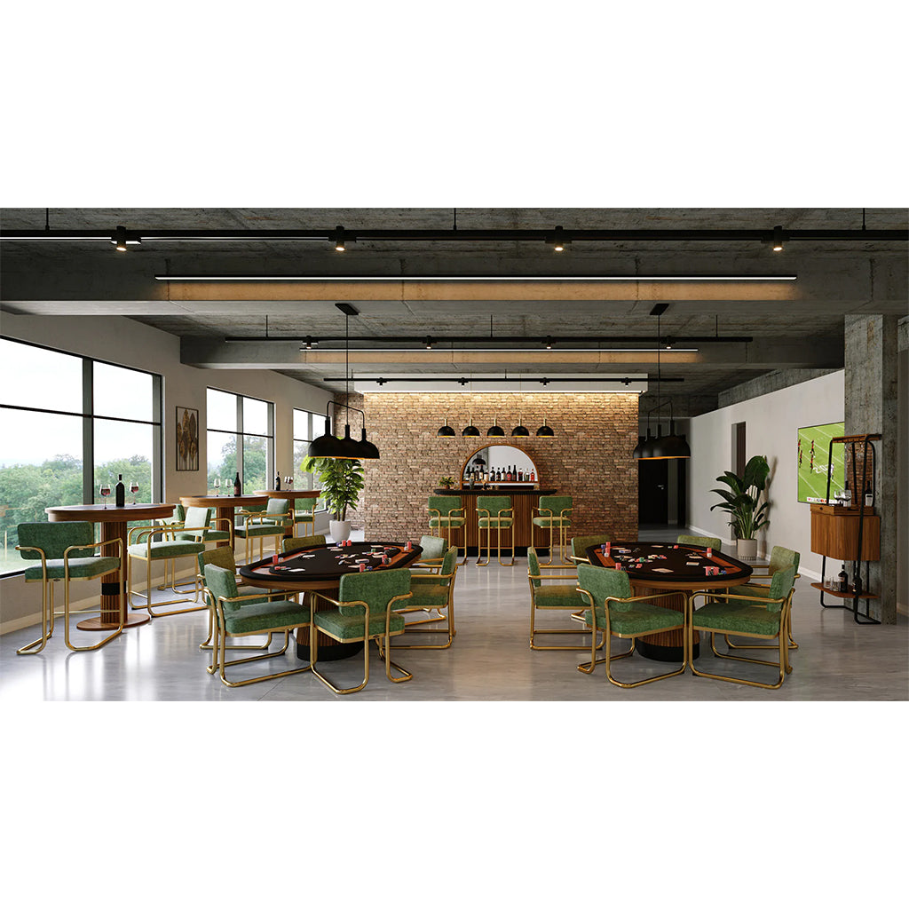 RAM Game Room Prohibition Texas Hold&#39;em Poker Table in Matte Walnut in interior design - Home Bars USA