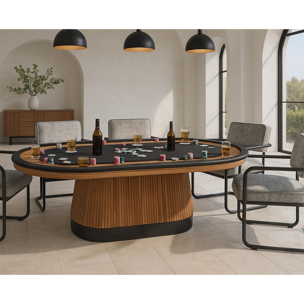 RAM Game Room Prohibition Texas Hold'em Poker Table in Matte Walnut - Home Bars USA