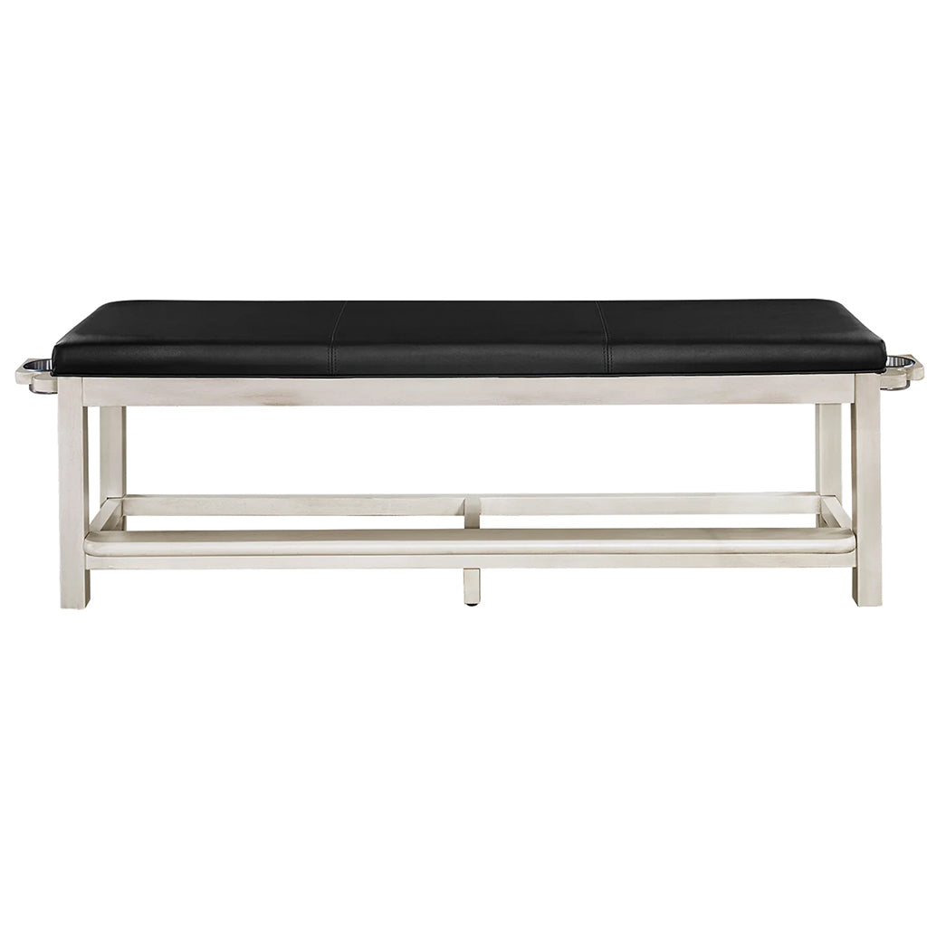 RAM Game Room Storage Bench in Antique White front - Home Bars USA