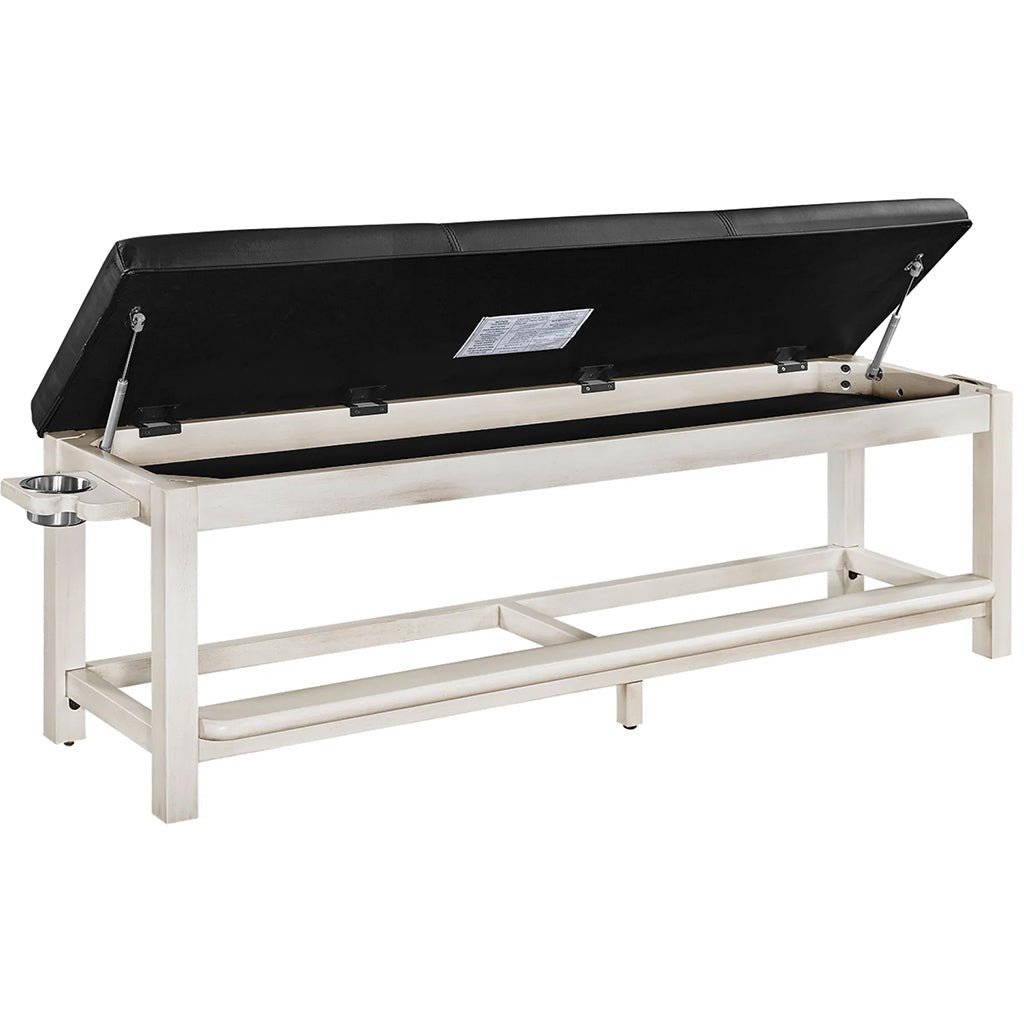 RAM Game Room Storage Bench in Antique White - Home Bars USA