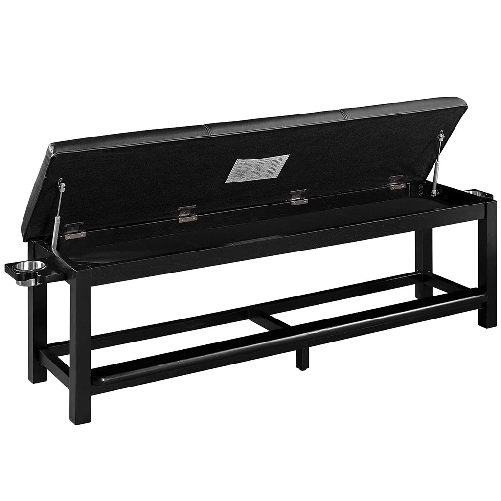 RAM Game Room Storage Bench in Black - Home Bars USA