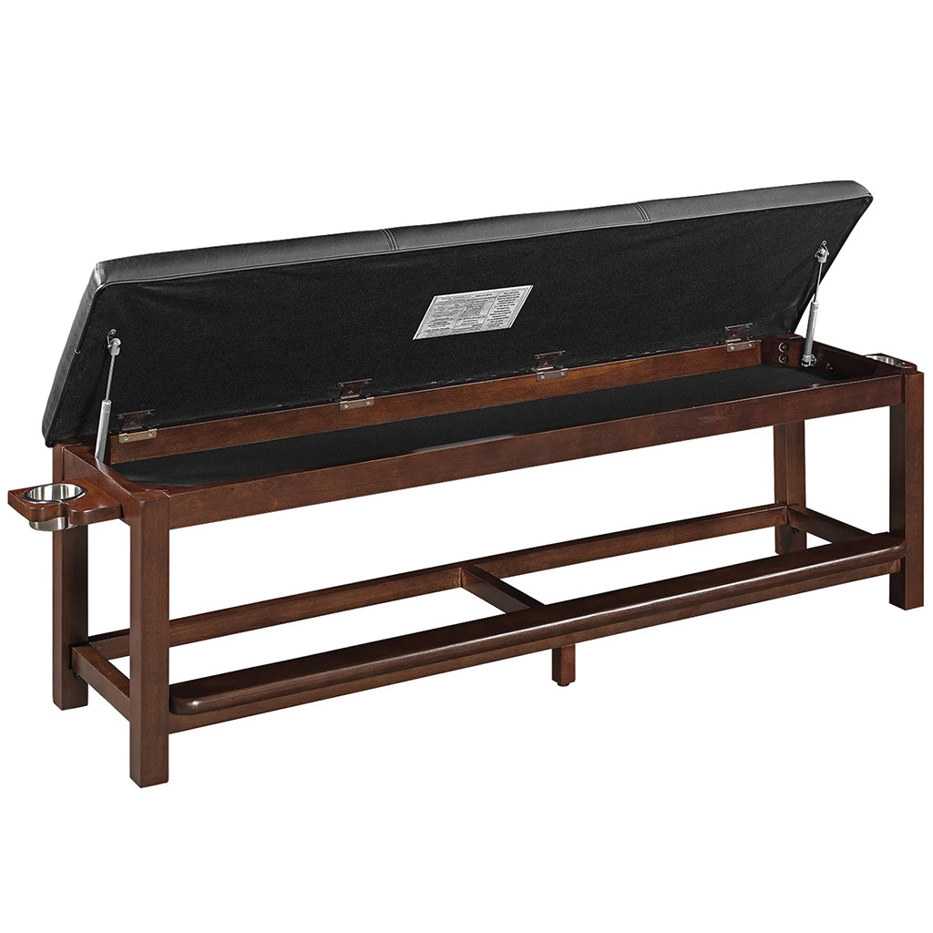RAM Game Room Storage Bench in Cappuccino hidden storage - Home Bars USA