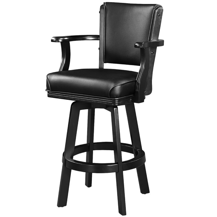 RAM Game Room Swivel Bar Stool With Arms in Black - Home Bars USA