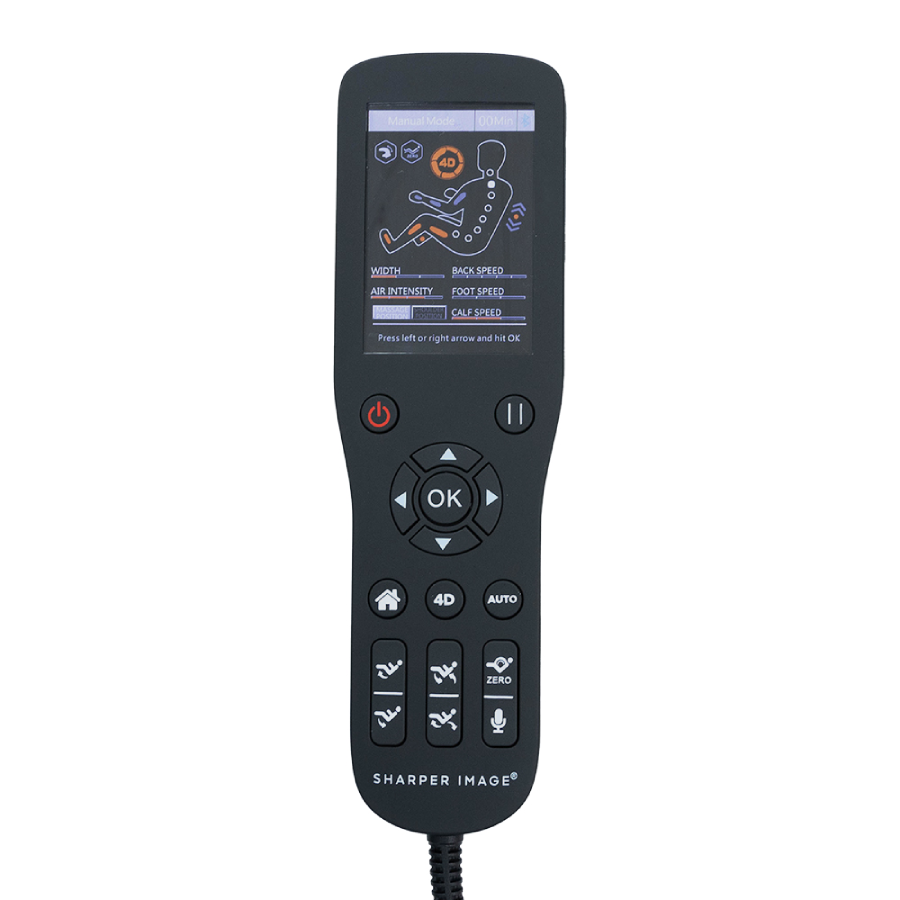 Sharper Image Axis 4D Massage Chair in Black remote - Home Bars USA