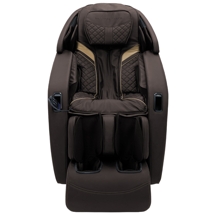Sharper Image Axis 4D Massage Chair in Brown front - Home Bars USA