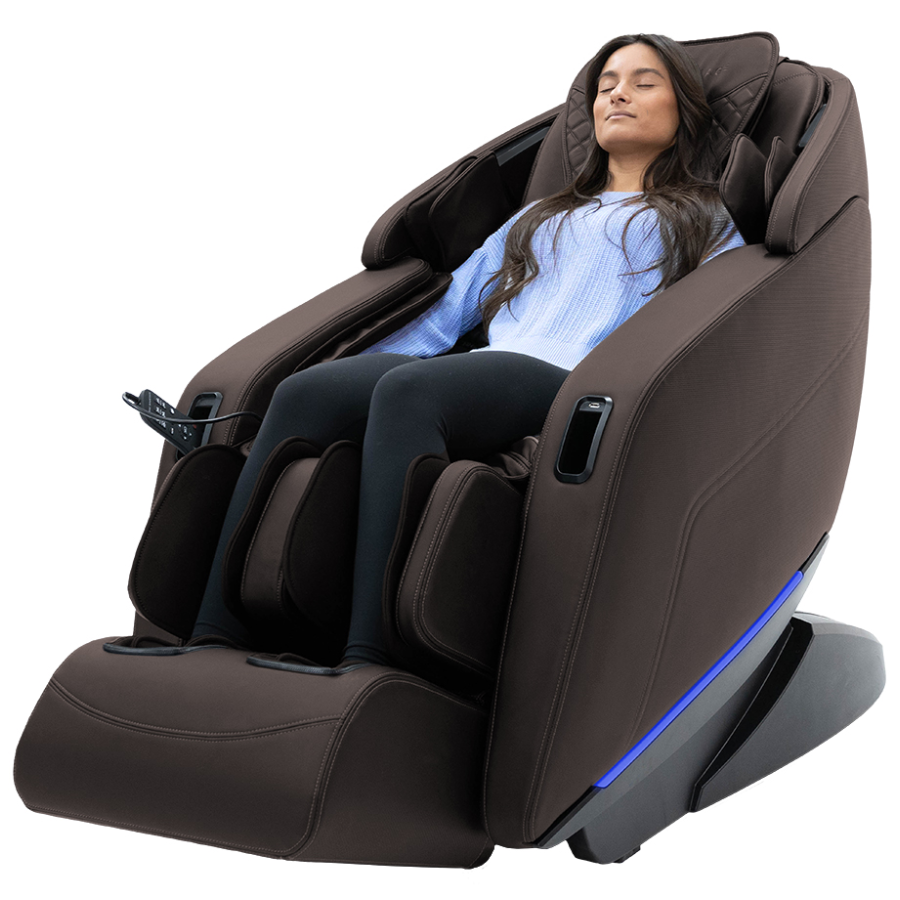 Sharper Image Axis 4D Massage Chair in Brown lifestyle - Home Bars USA