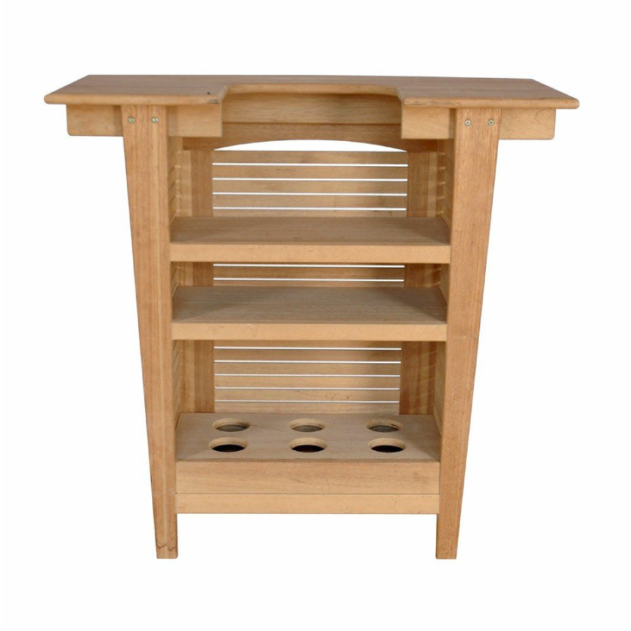 Anderson Teak Montego Outdoor Bar Table back view - Home Bars USA