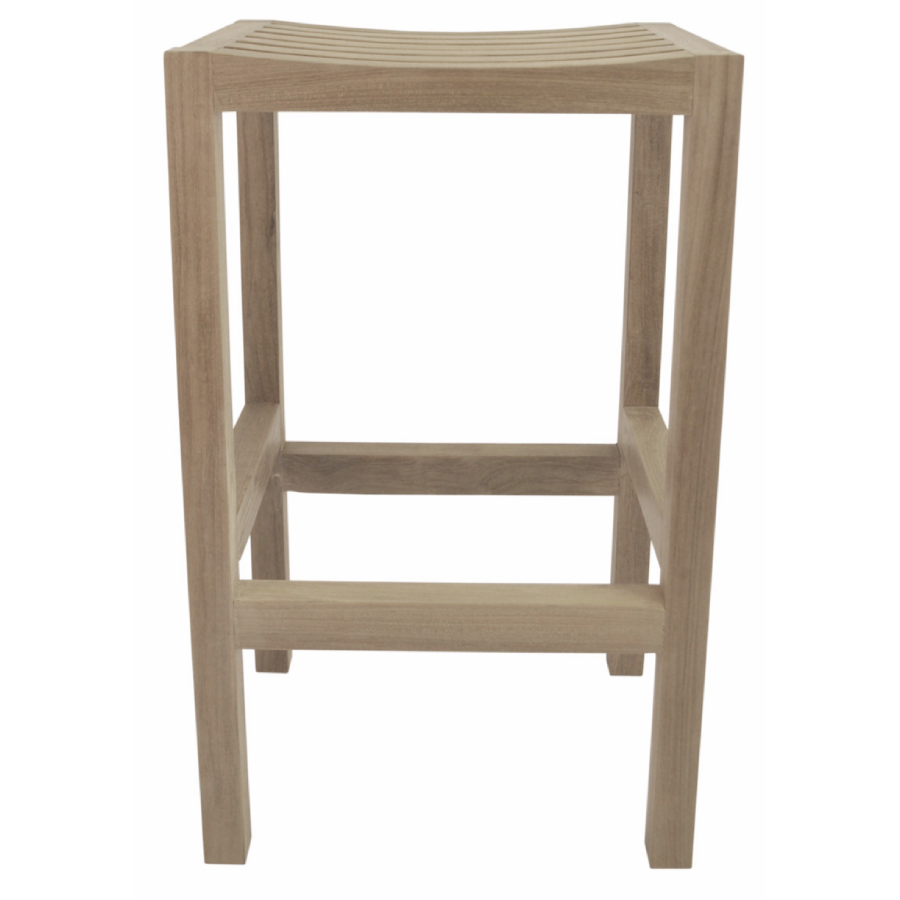 Anderson Teak New Montego Backless Outdoor Bar Chair front - Home Bars USA