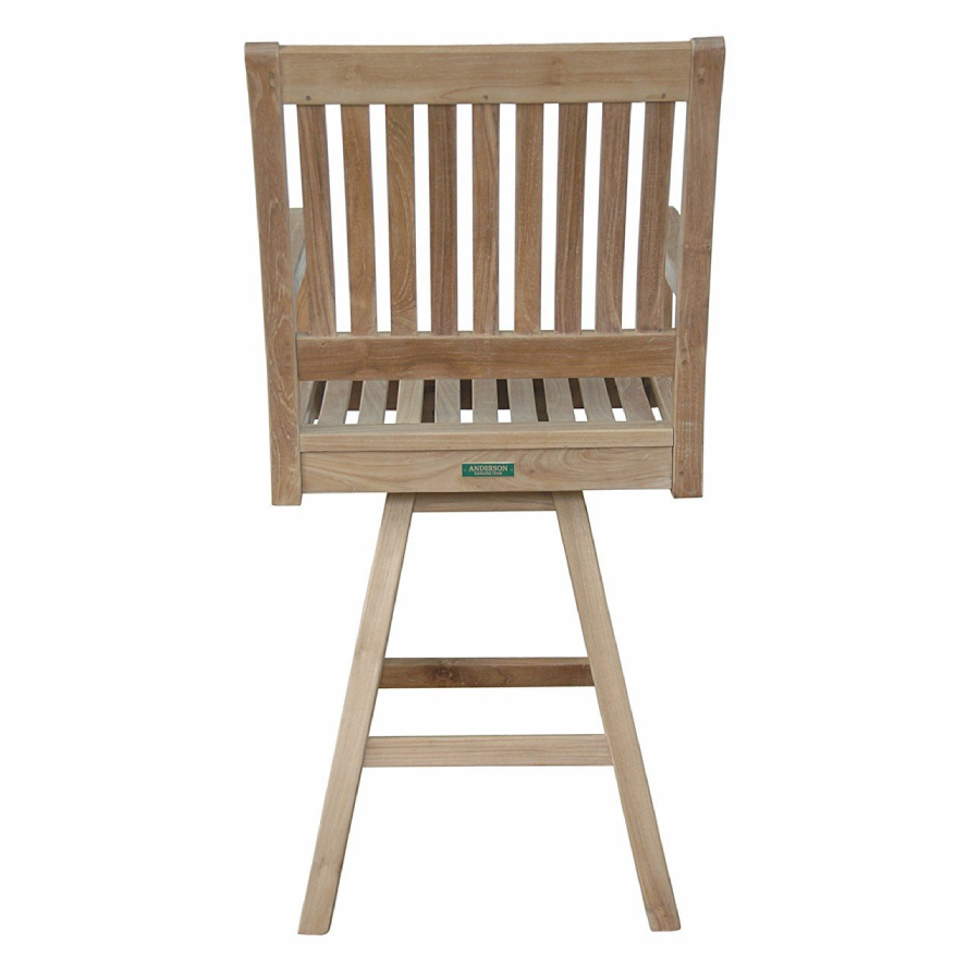 Anderson Teak Rialto Swivel Outdoor Bar Armchair back view - Home Bars USA
