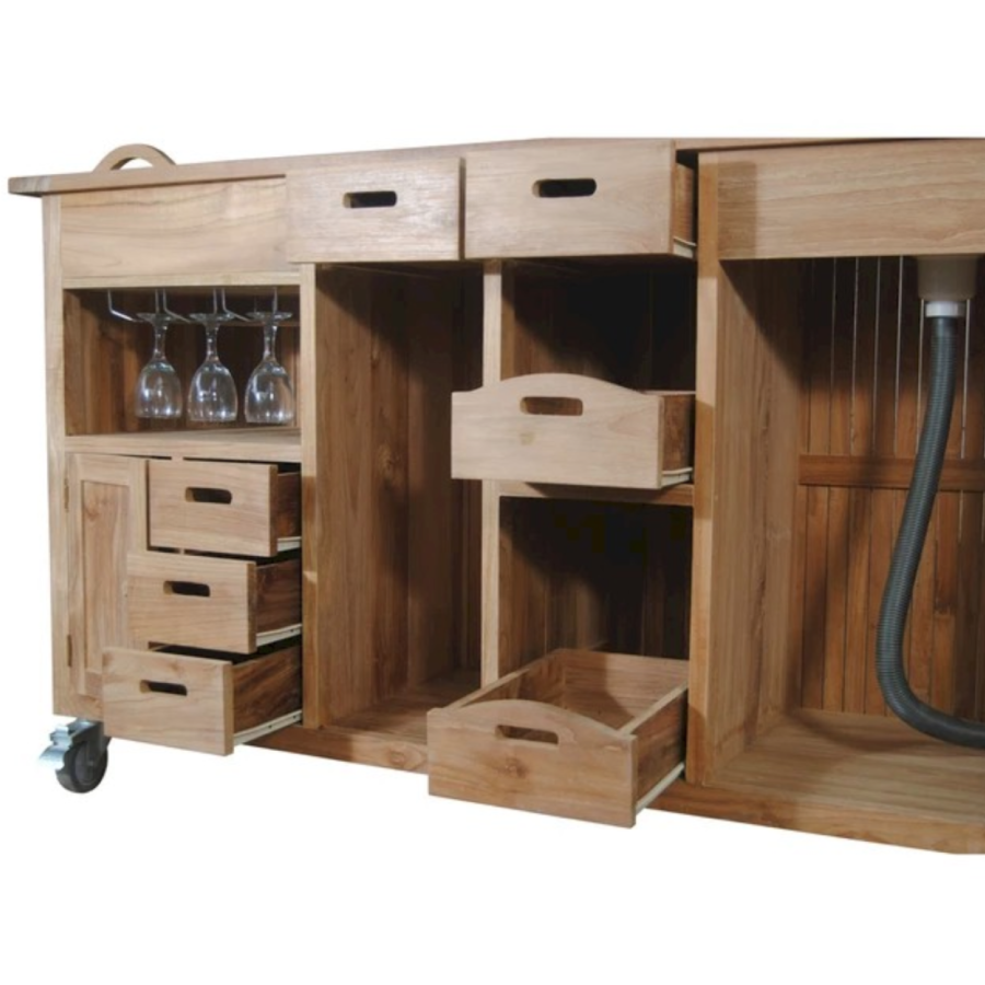 Anderson Teak Safari Outdoor Bar Table back - Home Bars USA