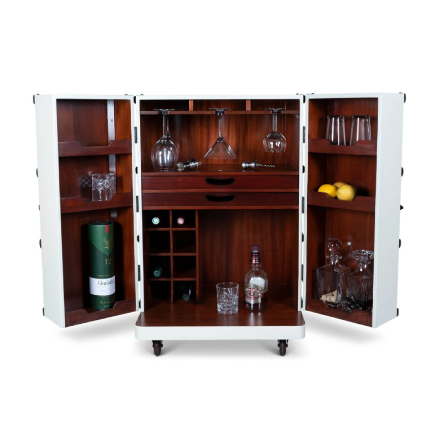 Authentic Models Polo Club Bar In Off White - Home Bars USA
