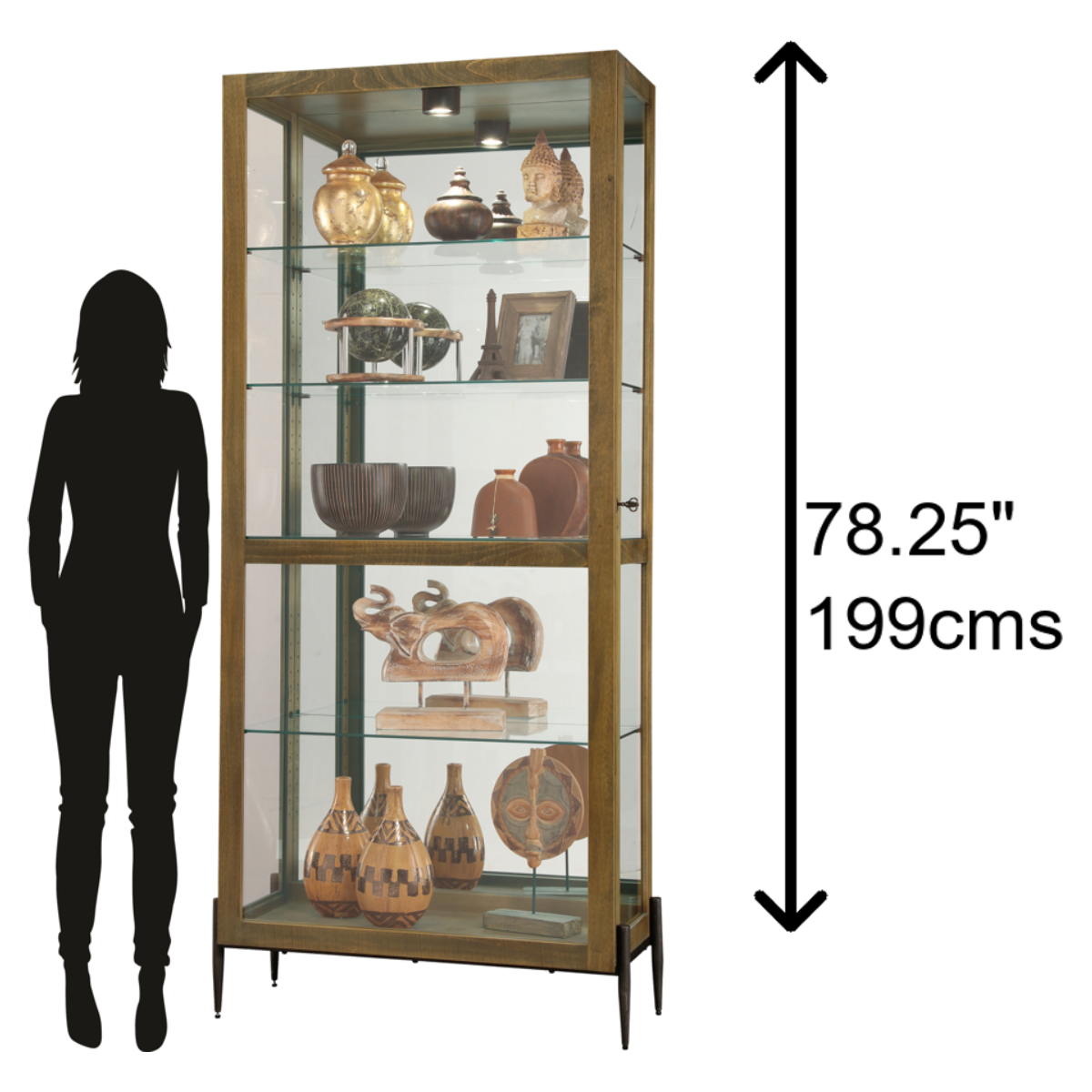 Howard Miller Ansel Curio Cabinet 680690 scale - Home Bars USA
