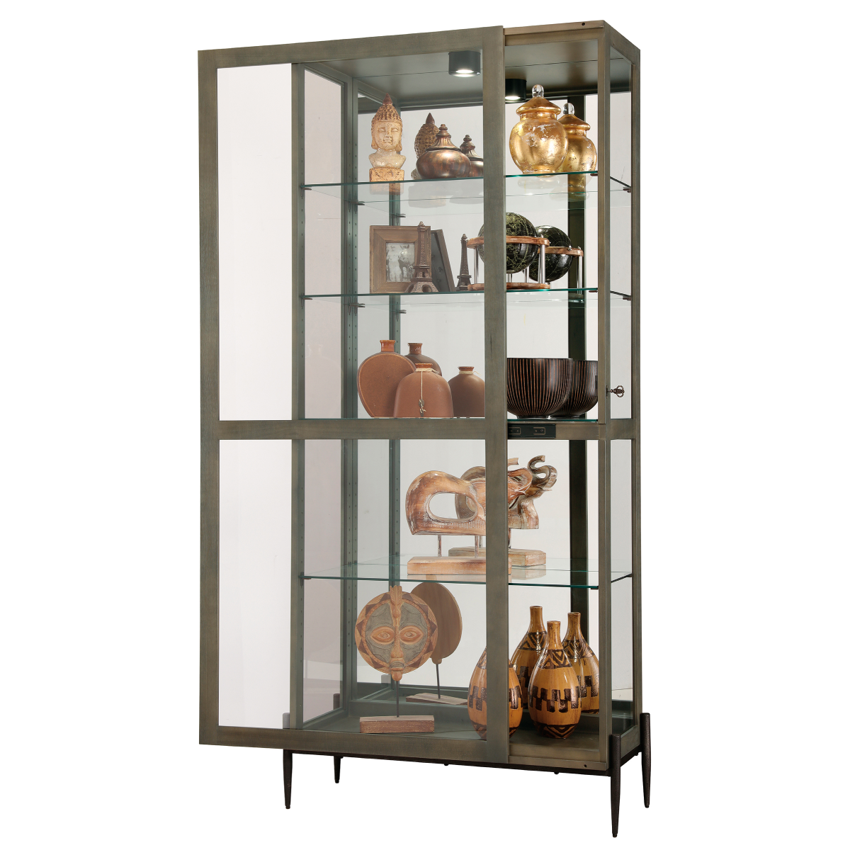 Howard Miller Ansel II Curio Cabinet 680691 with an open door - Home Bars USA