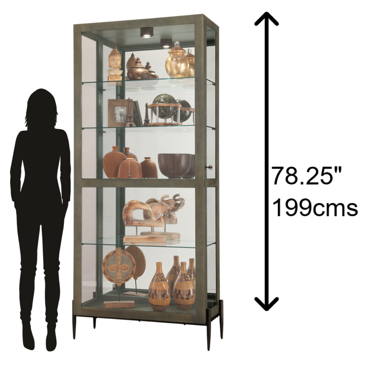Howard Miller Ansel II Curio Cabinet 680691 scale - Home Bars USA