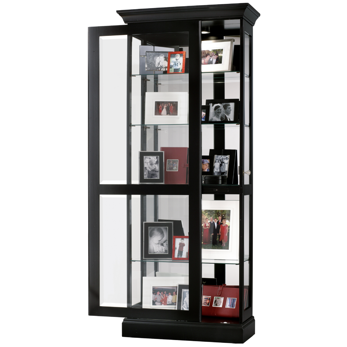 Howard Miller Berends Curio Cabinet 680477 with an open door - Home Bars USA