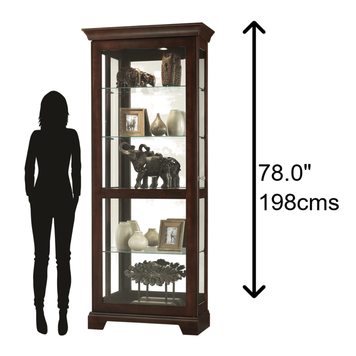 Short lighted curio cabinet deals