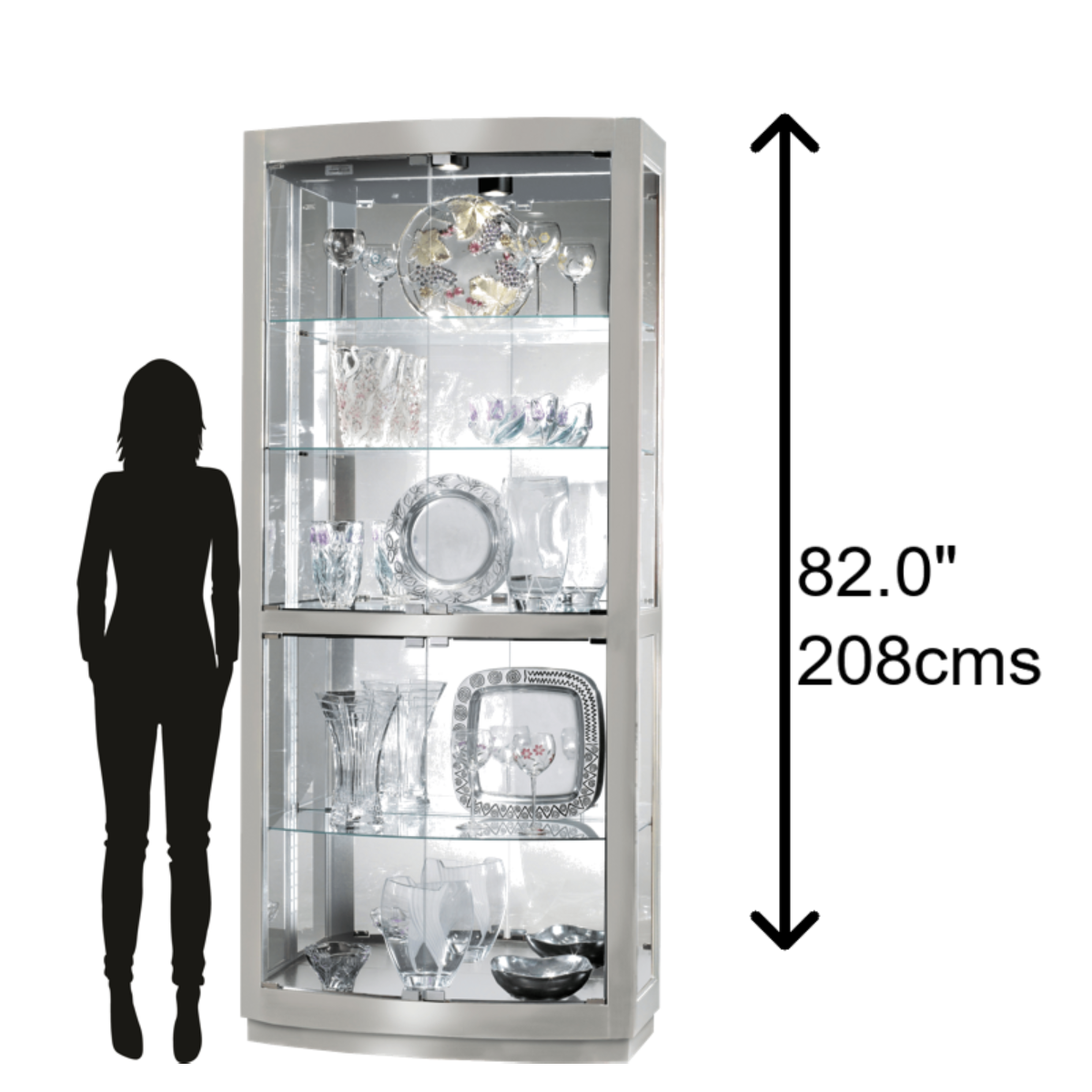 Howard Miller Bradington II Curio Cabinet 680396 scale - Home Bars USA