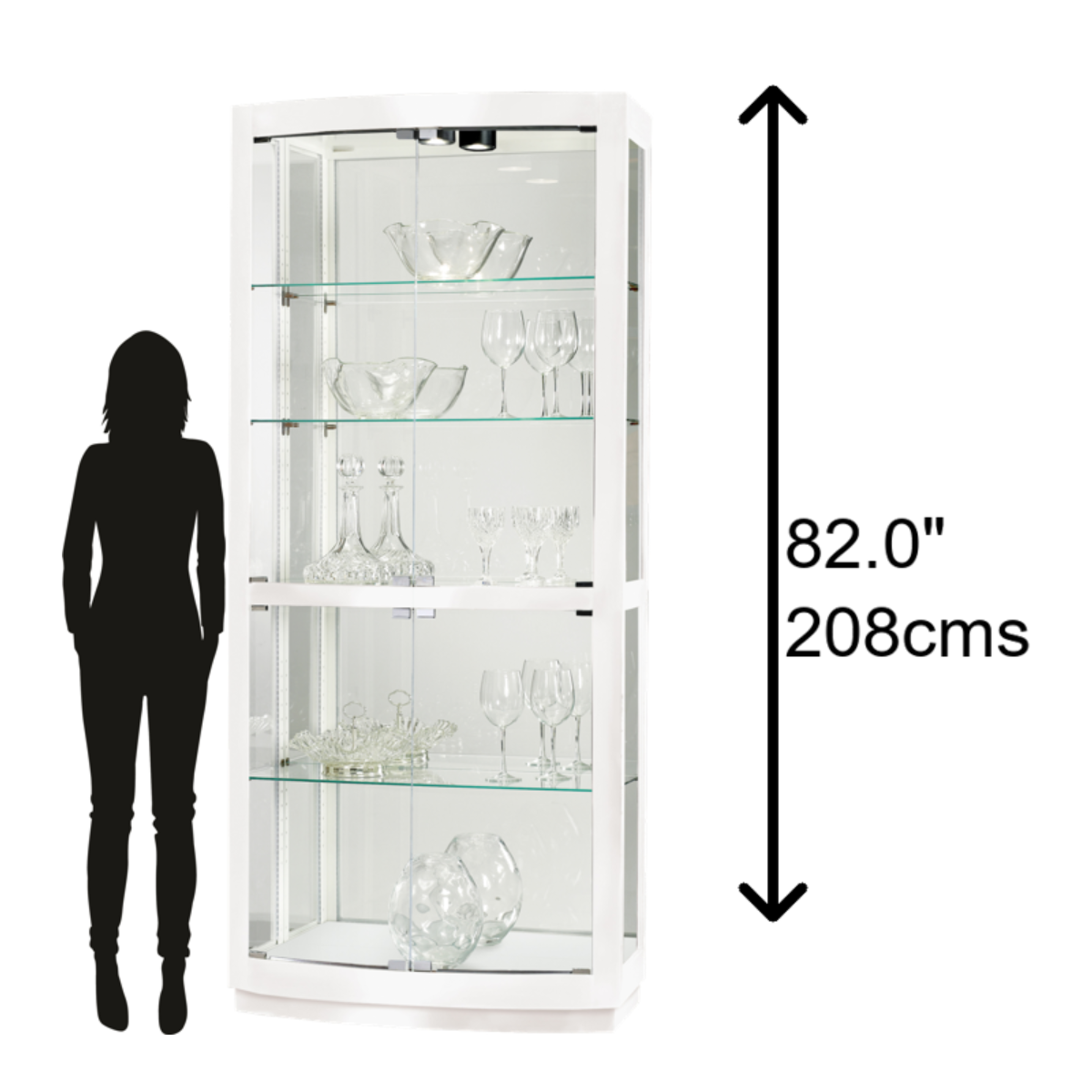 Howard Miller Bradington III Curio Cabinet 680677 scale - Home Bars USA