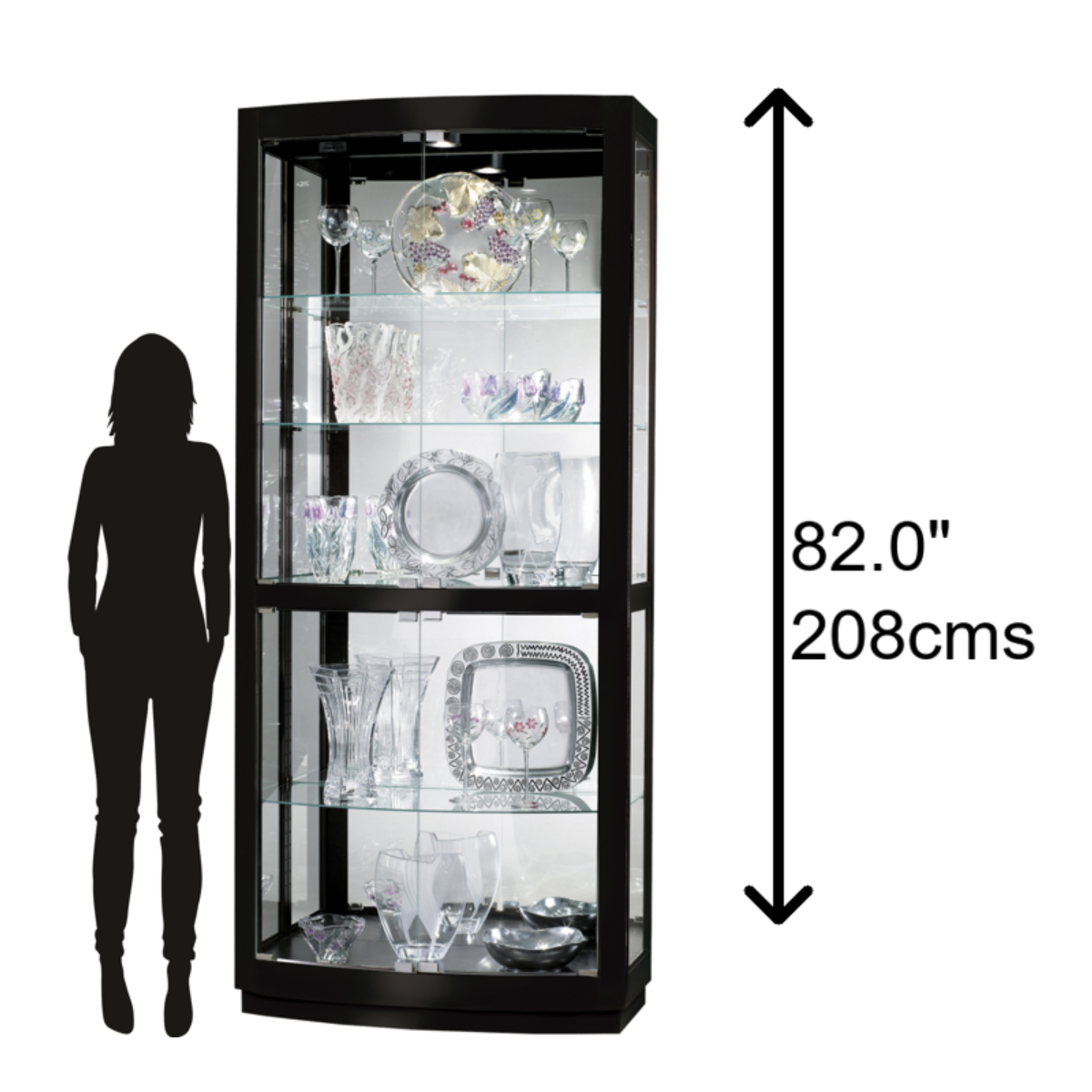 Howard Miller Bradington IV Curio Cabinet 680678 scale - Home Bars USA