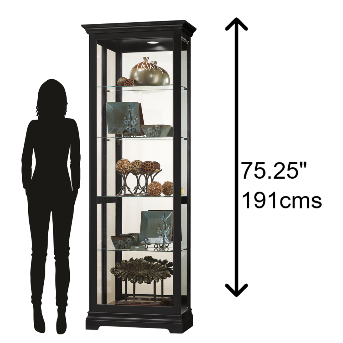 Howard Miller Brantley II Curio Cabinet 680672 scale - Home Bars USA