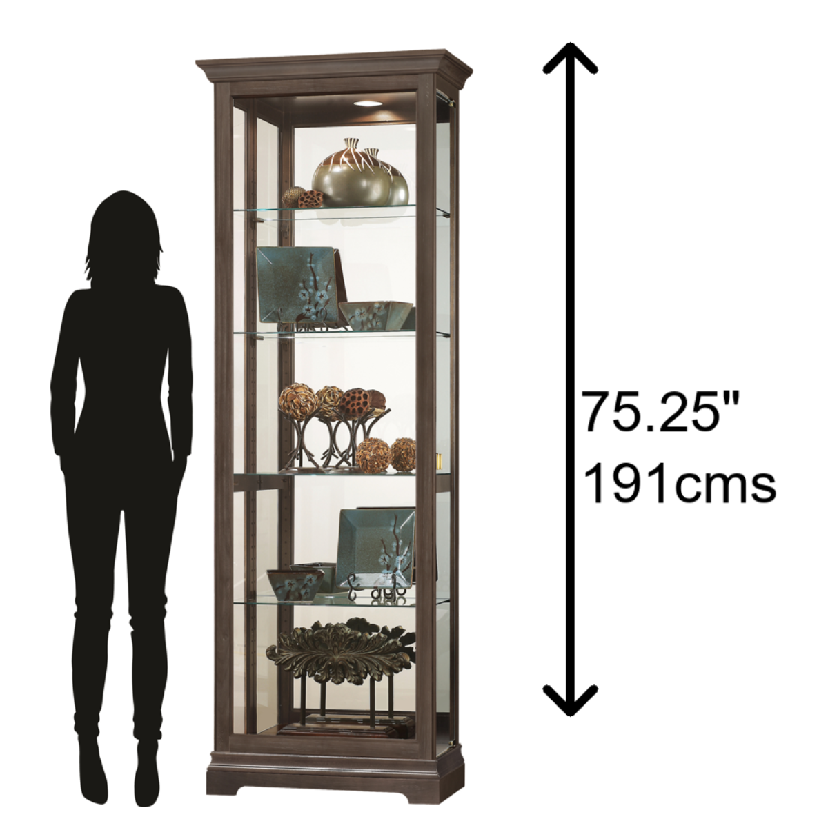 Howard Miller Brantley III Curio Cabinet 680673 scale - Home Bars USA