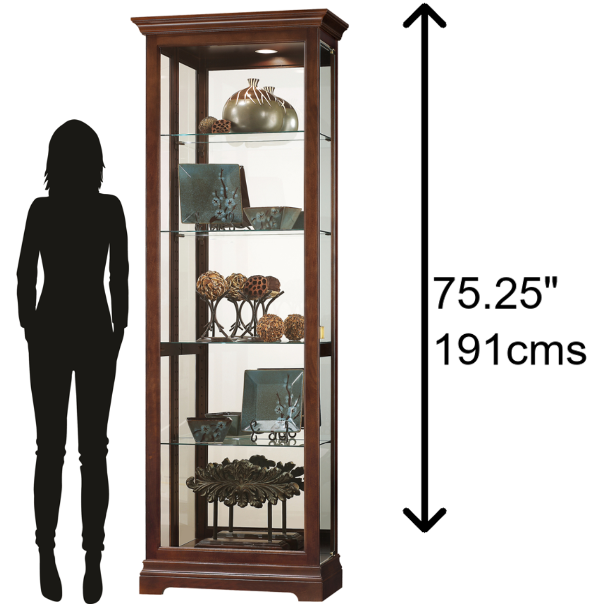 Howard Miller Brantley VI Curio Cabinet 680676 scale - Home Bars USA