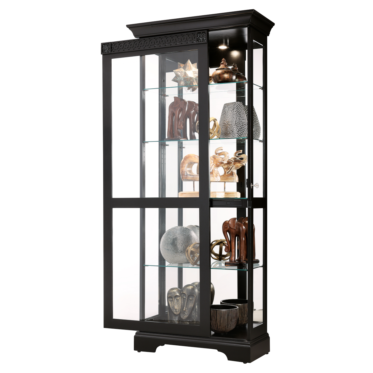 Howard Miller Brigid II Curio Cabinet 680736 with an open door - Home Bars USA