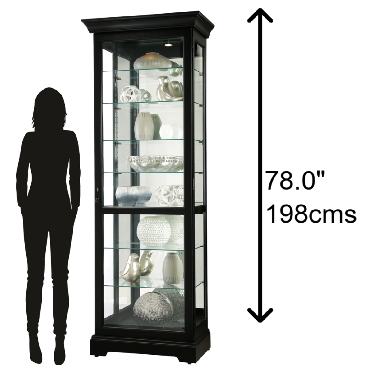 Howard Miller Chesterbrook III Curio Cabinet 680660 scale - Home Bars USA