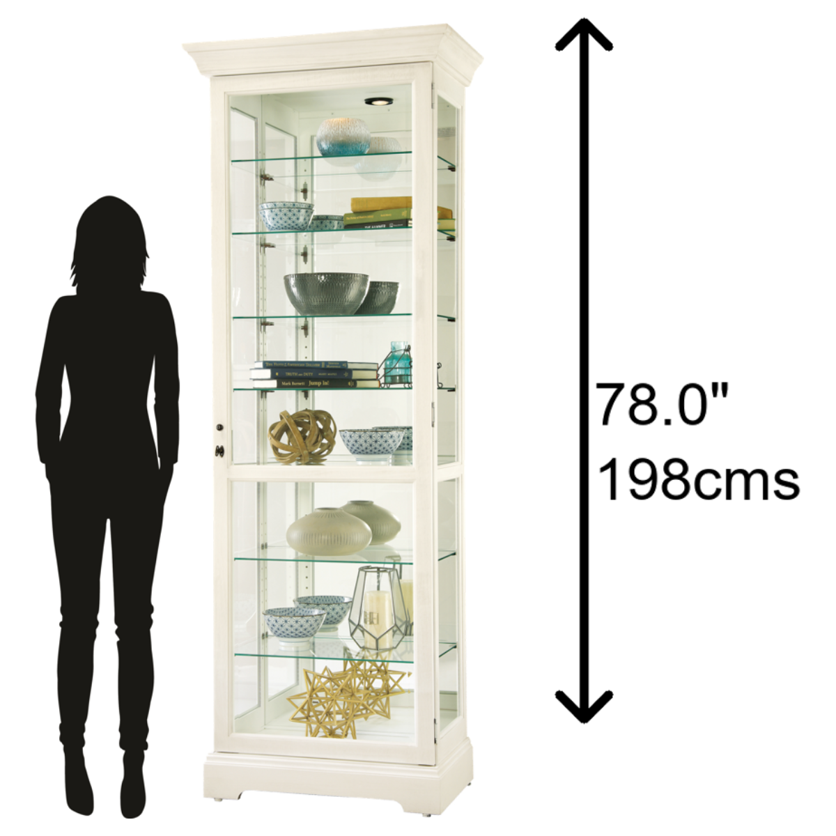 Howard Miller Chesterbrook V Curio Cabinet 680662 scale - Home Bars USA