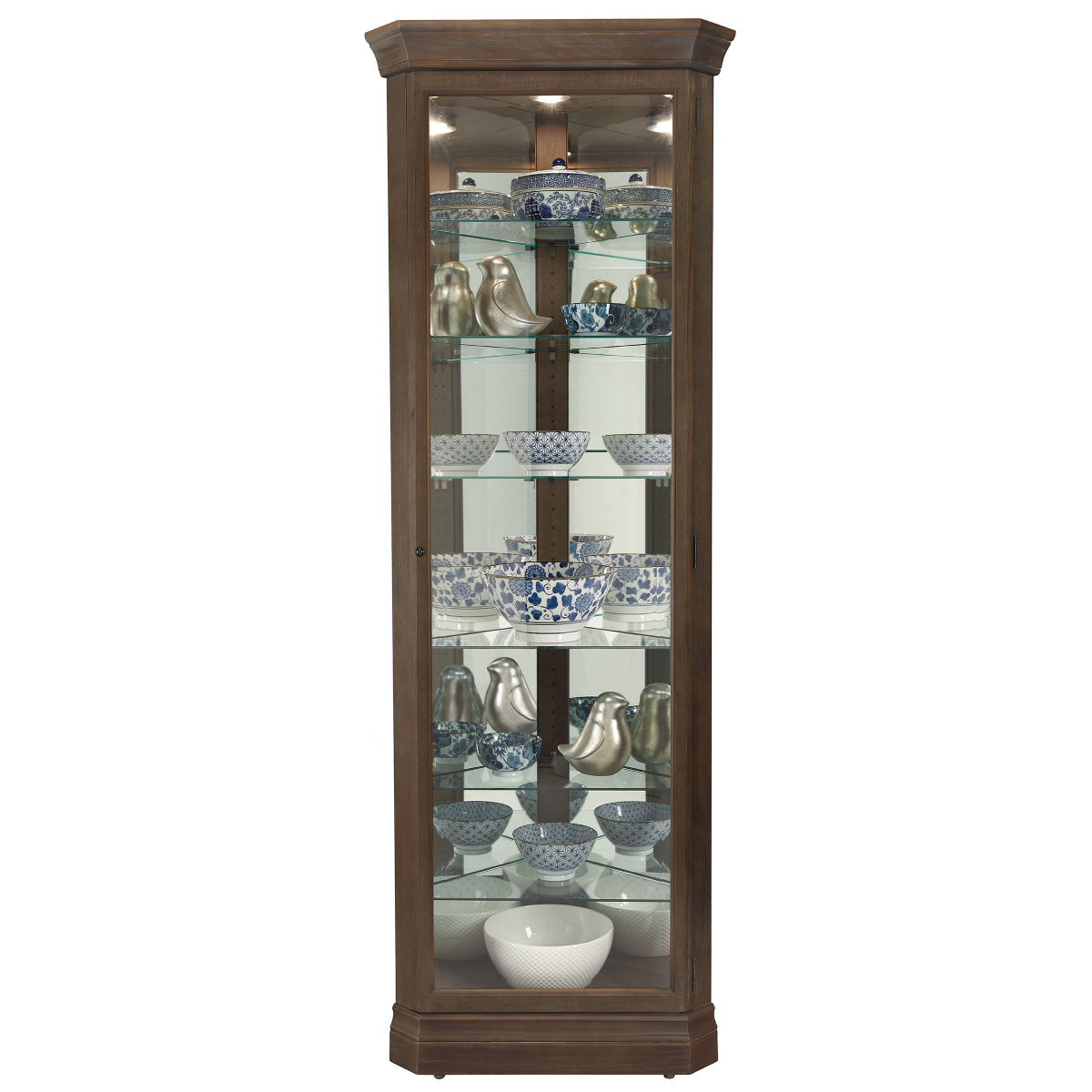 Howard Miller Delia Corner Curio Cabinet 680641 - Home Bars USA