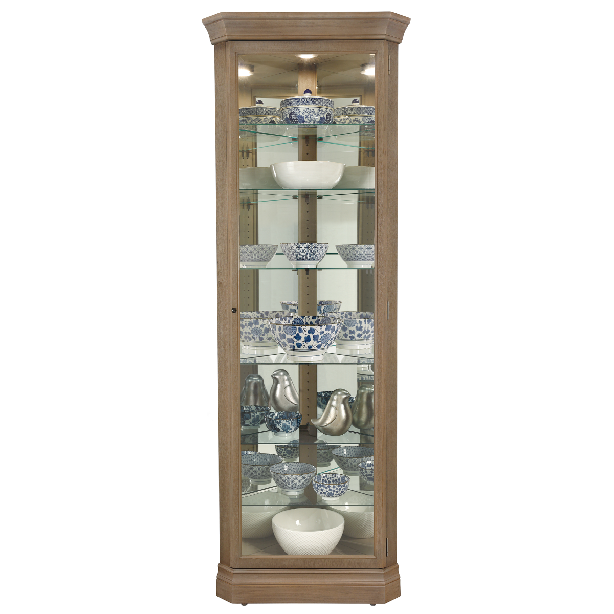 Howard Miller Delia III Corner Curio Cabinet 680643 - Home Bars USA